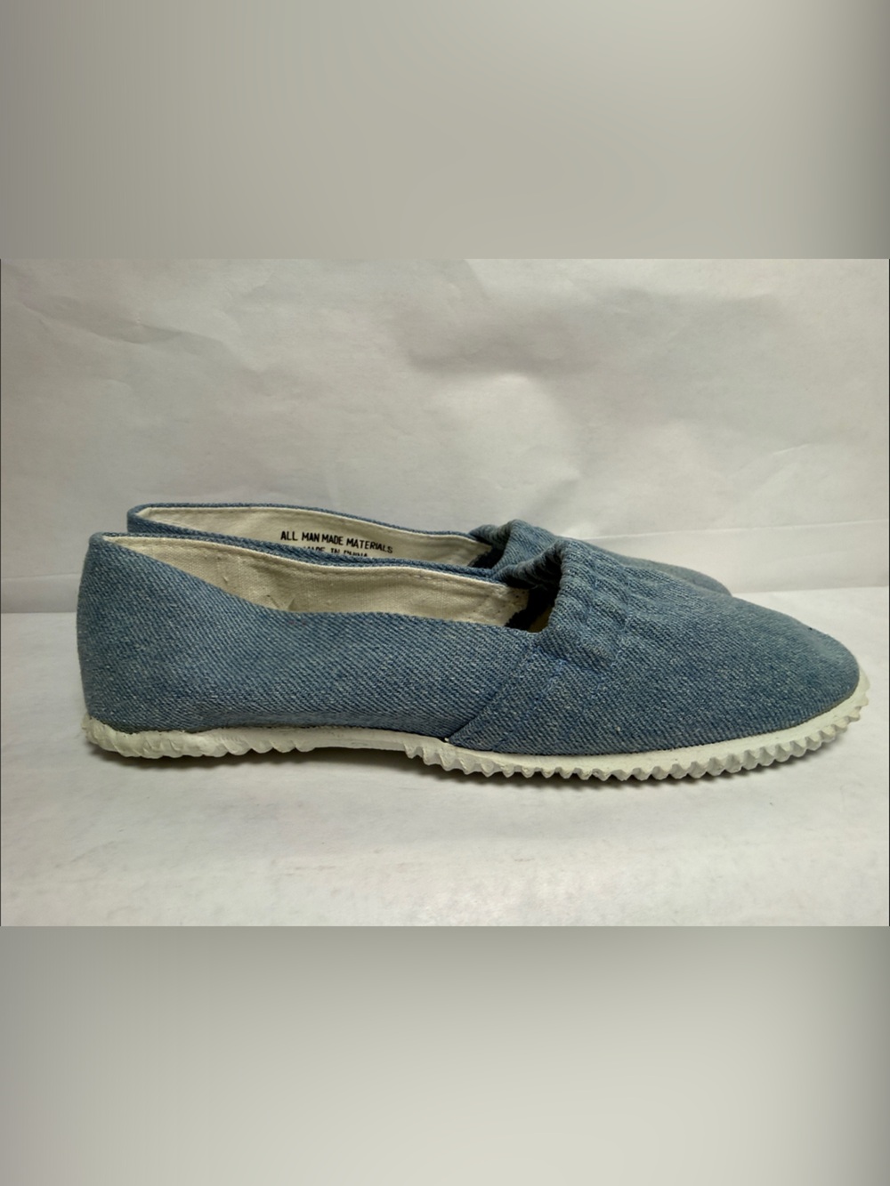 Casual Denim Slip-On Flats - Blue